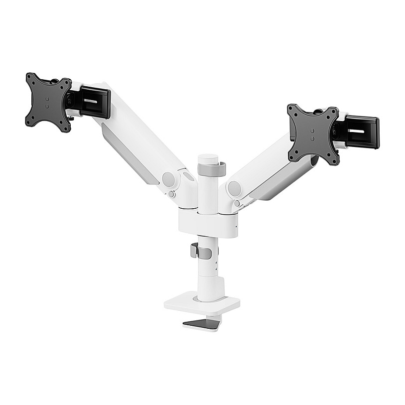 Mbajtëse për Monitor Neomounts / 2 Monitorë / 24"-34" / 11kg për Monitor / VESA 75x75-100x100 / Full Motion / Gas Spring / Tavolinë - Bardhë - 3