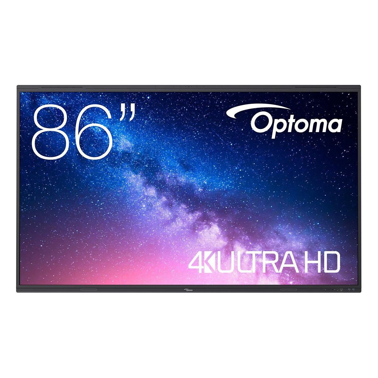 Interaktiv (Smart Board) Optoma 5863RK, 86", 4K UHD VA, Touch, 8GB, 64GB, 4× HDMI, DisplayPort, 2× USB-C, 4× USB-A - Zezë