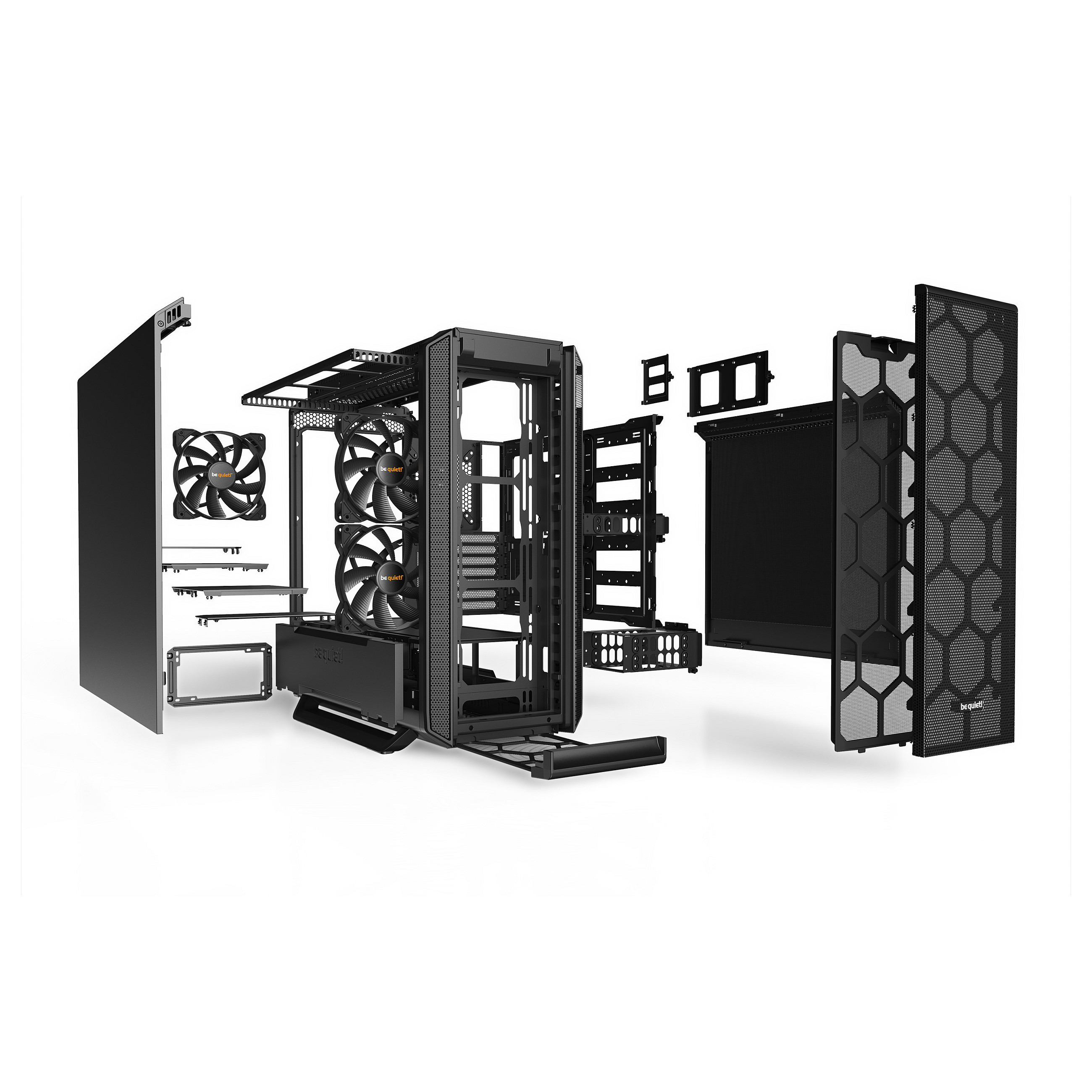 Kasë PC be quiet! Silent Base 802 / Midi Tower / E-ATX + ATX / 2x 140mm + 1x 140mm Fan / Airflow + Silent - Zezë - 6