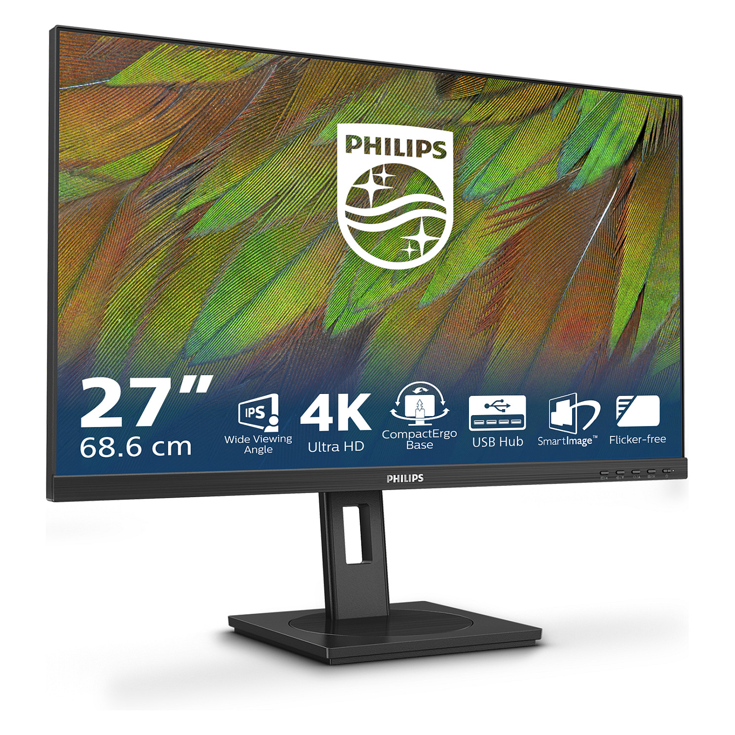 Monitor 4K Philips 27B1N3800 68.6cm/27" (3840x2160) 16:9 4K UHD IPS 4ms 60Hz 2xHDMI DP USB Speaker Pivot Black - 2