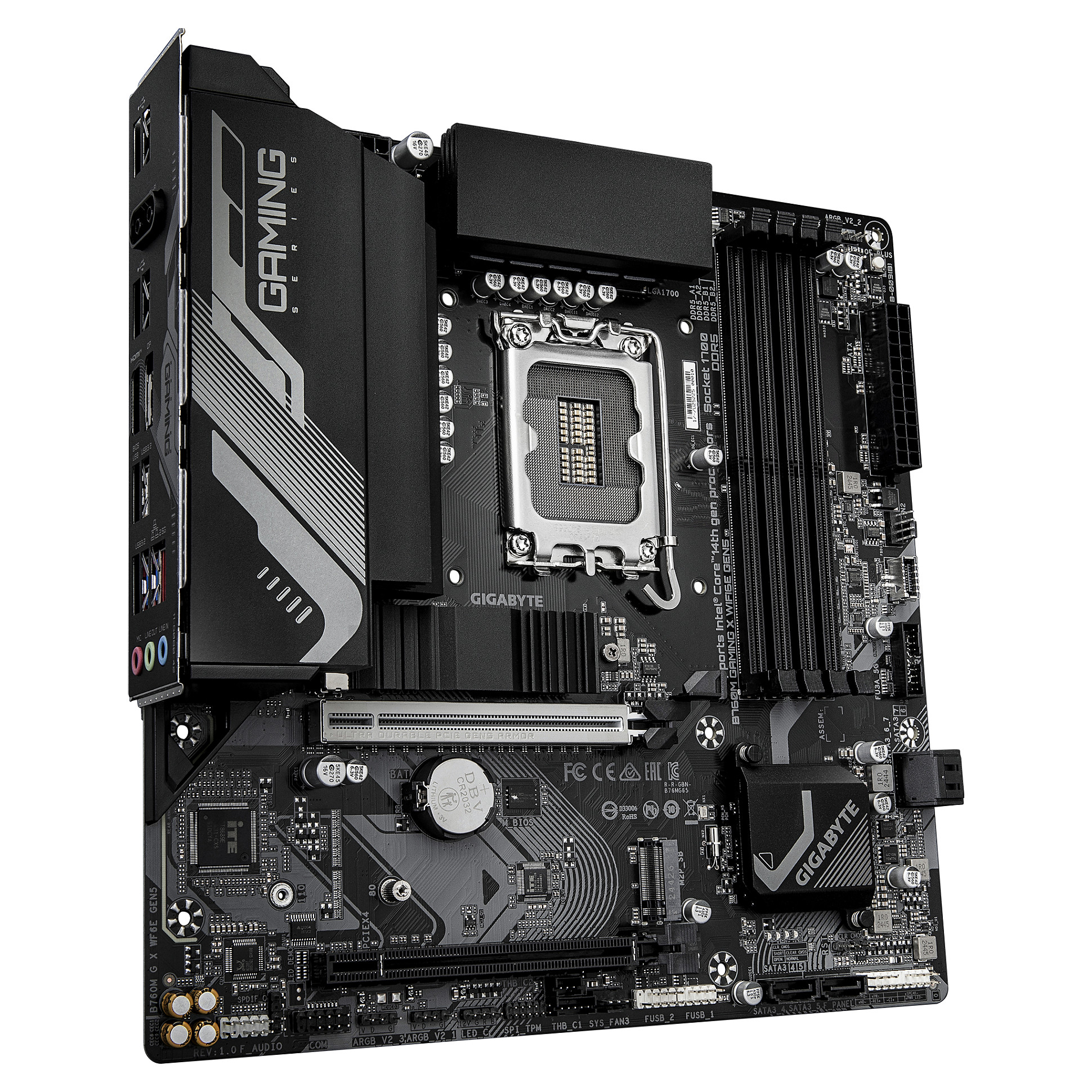 Pllakë Amë Intel Gigabyte B760M Gaming X WiFi6E Gen5 Motherboard (B760 / LGA1700 / mATX / DDR5 / WiFi6E / PCIe Gen5 / HDMI / DisplayPort) - 3