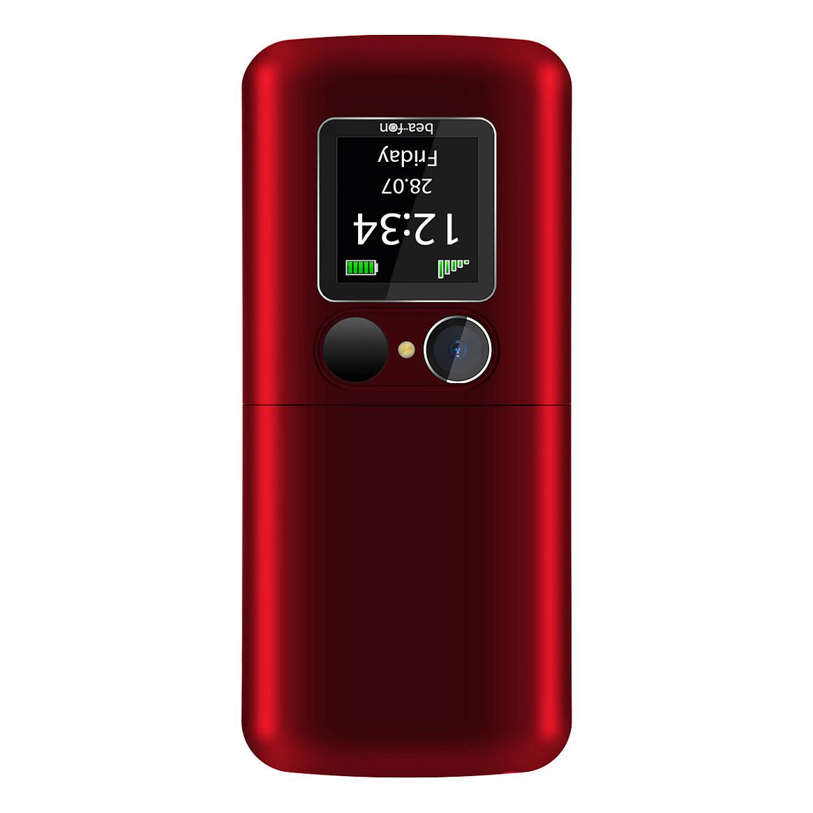 Telefon i thjeshtë bea-fon FOLD 10 / 2G / 2.2" / Dual Display / Bluetooth / 1000mAh – Kuqe