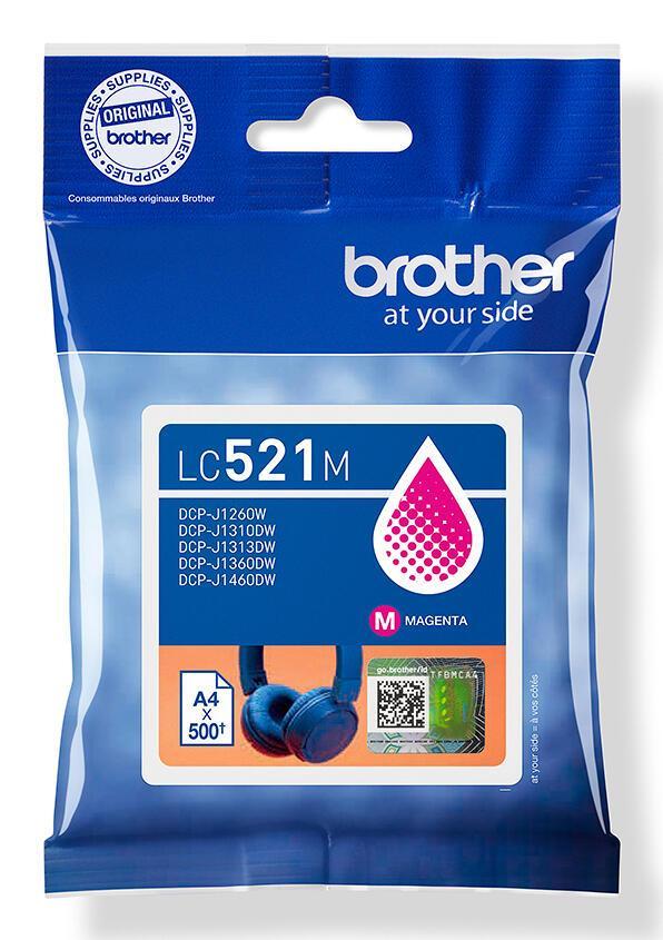 INK Brother LC-521M / LC521M / Standard / 500 faqe – Roze - 1