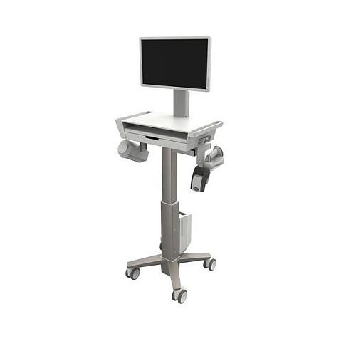 Karrocë për Monitor Ergotron CareFit Slim 2.0, 21"–27", 9.1kg, VESA 75×75mm/100×100mm, Lartësi 74–119cm - Bardhë/Hiri