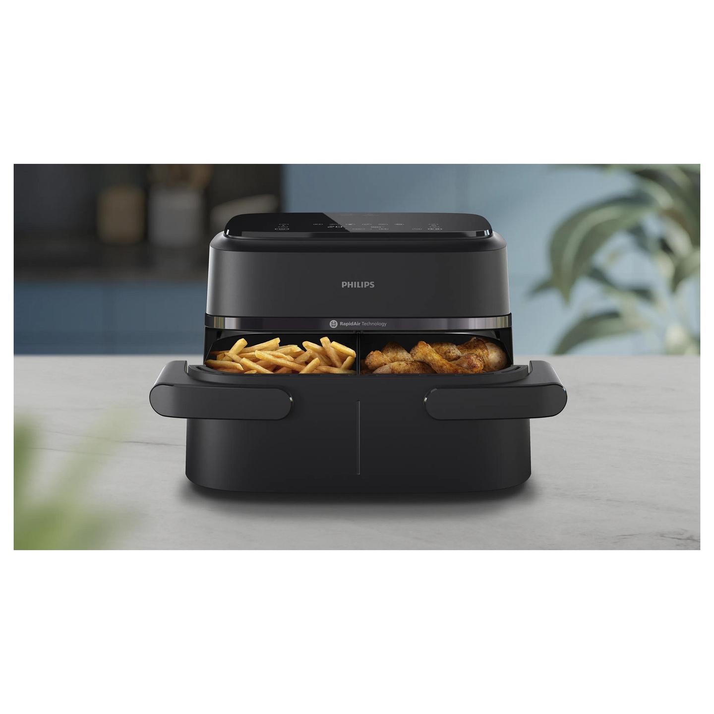 Fryer Philips 1000 Series / NA150/00 / 7.1L / 2450W / 2x3.55L / 6 Programe / 40–200°C / RapidAir Plus / Sync – Zezë - 11