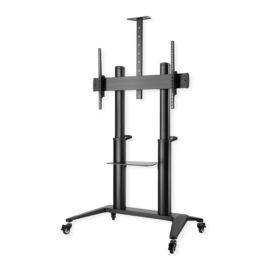Mbajtëse me Rrota për TV ROLINE 17.03.1263 / 70"-120" / 140kg / Rregullim Lartësie 1200-1650mm / Tilt +5° deri -10° - Zezë