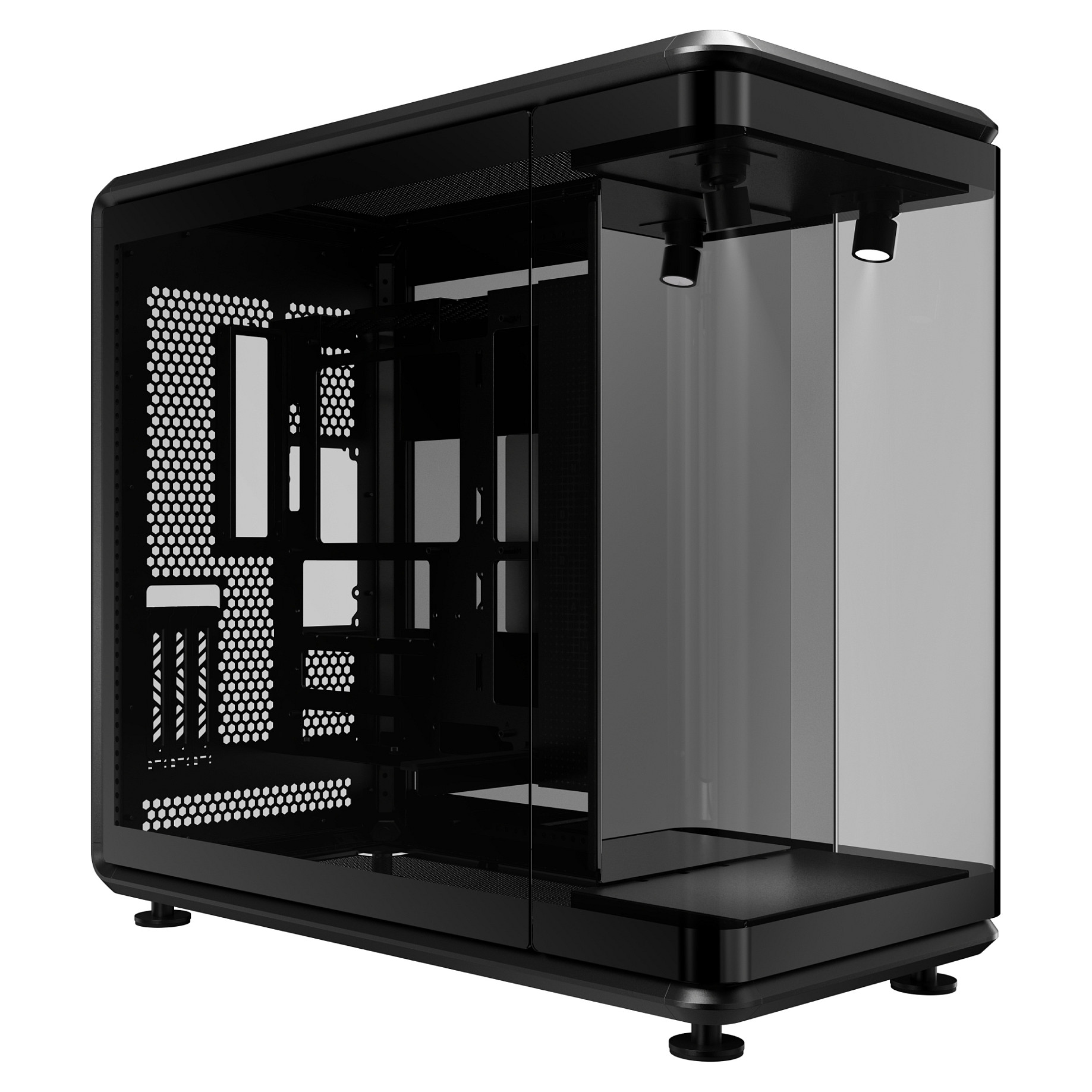 Kasë PC Cooler Master MasterFrame 360 PANORAMA / Mid Tower / ATX / 12x 120mm Fan Support / Tempered Glass / Panoramic Design / 360mm Radiator - Zezë