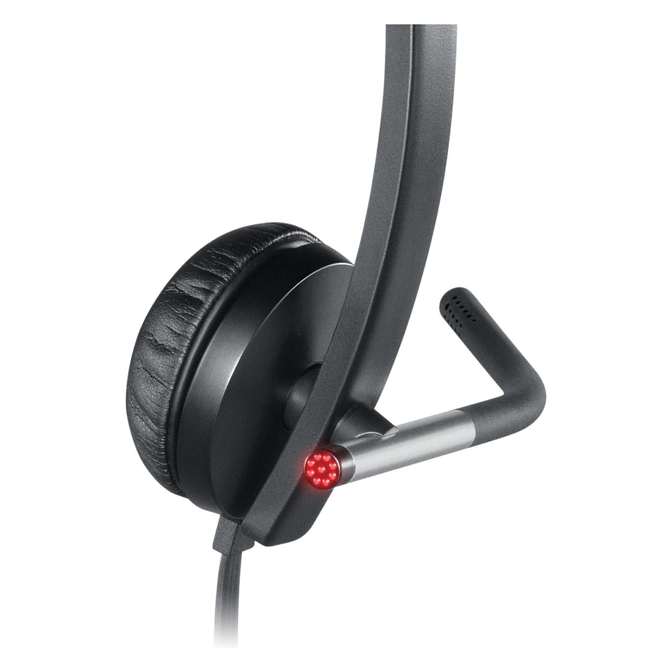 Kufje me kabllo Logitech H650e / Mono / On-Ear / USB-A / 2.1 m - Zezë/Gri - 7