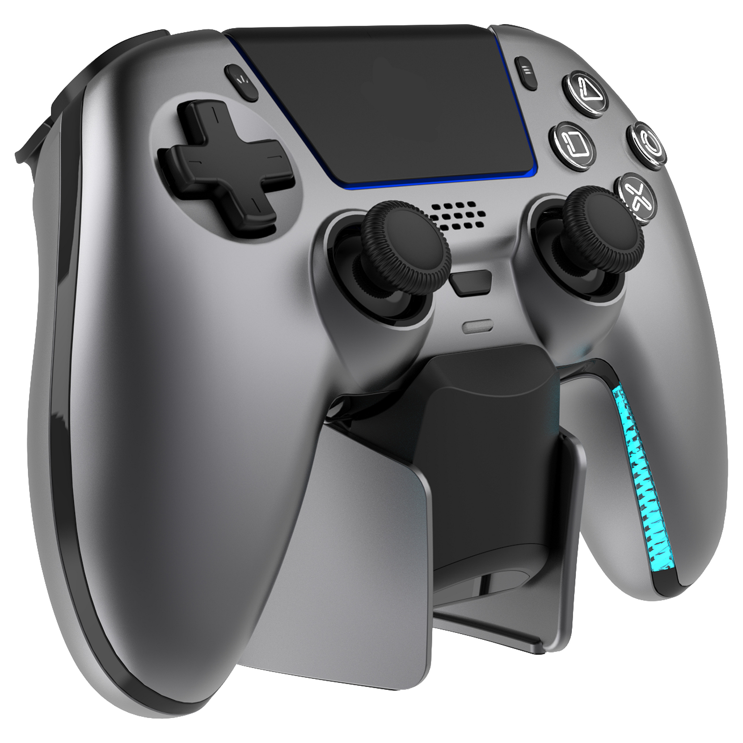 Kontroller Gaming Deltaco GAM-199-STEELGRAY / Wireless / Bluetooth 5.3 / USB-C / Hall Effect / PS5 / PC / Android / iOS / Charging Dock - Gri - 2