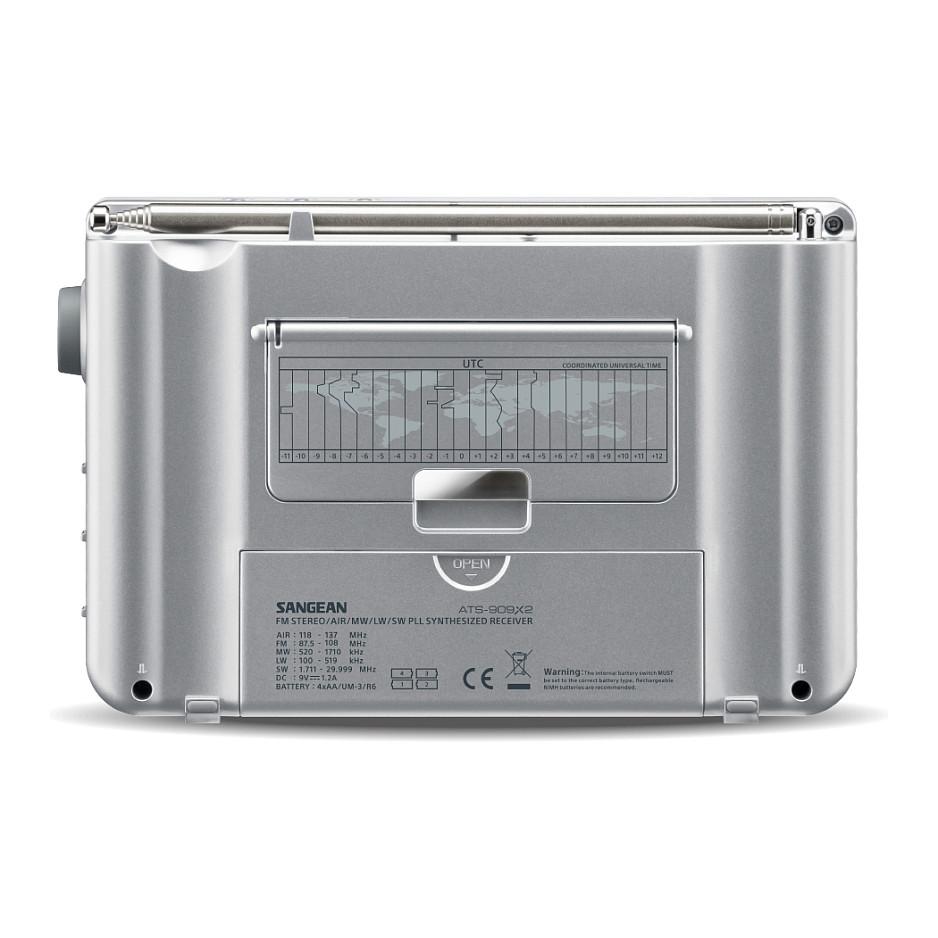 Radio portative Sangean ATS-909X2, AM, FM, LW, SW, ekran LCD, dalje kufjesh 3.5 mm - Bardhë - 4