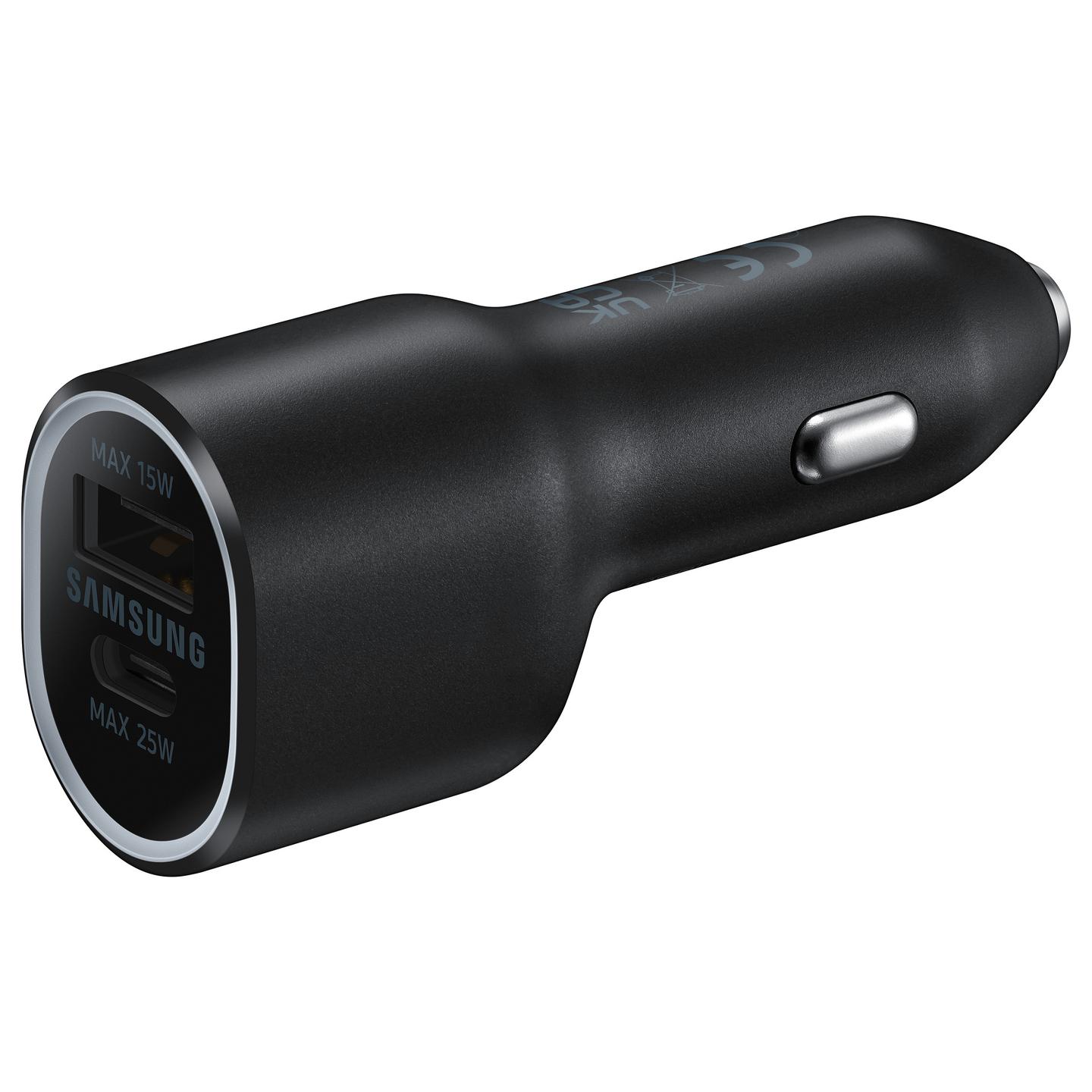 Adapter Telefoni për Veturë Samsung EP-L4020 / 40W / USB-C 25W + USB-A 15W / Super Fast Charging - Zezë