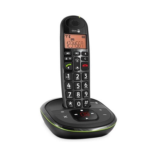 Telefon i Thjeshtë Doro PhoneEasy 105wr, DECT, ekran me ndriçim, përforcim zëri 30 dB - Zezë - 2