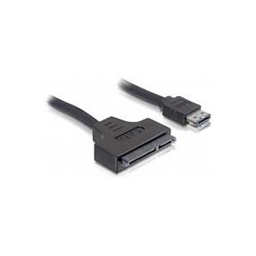 Kabllo eSATA DeLOCK 84402, Power Over eSATA në SATA 22-pin, 0.5 m - Zezë