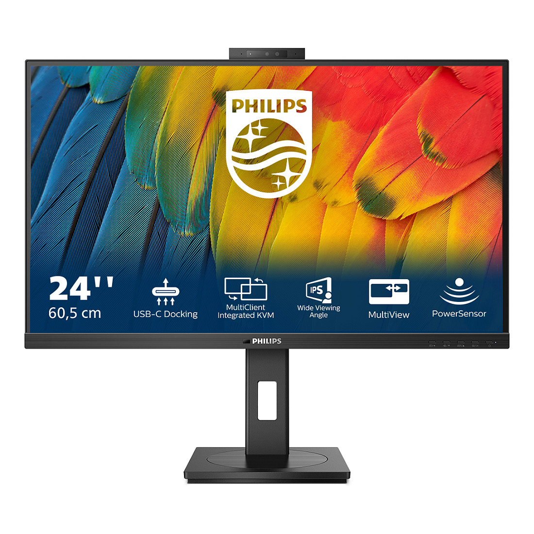 Monitor Philips 24B1U5301H / 23.8"/ Full HD IPS / LCD / Webcam / 75 Hz / 4 ms / HDMI+DisplayPort+USB+HDCP - Zezë - 2