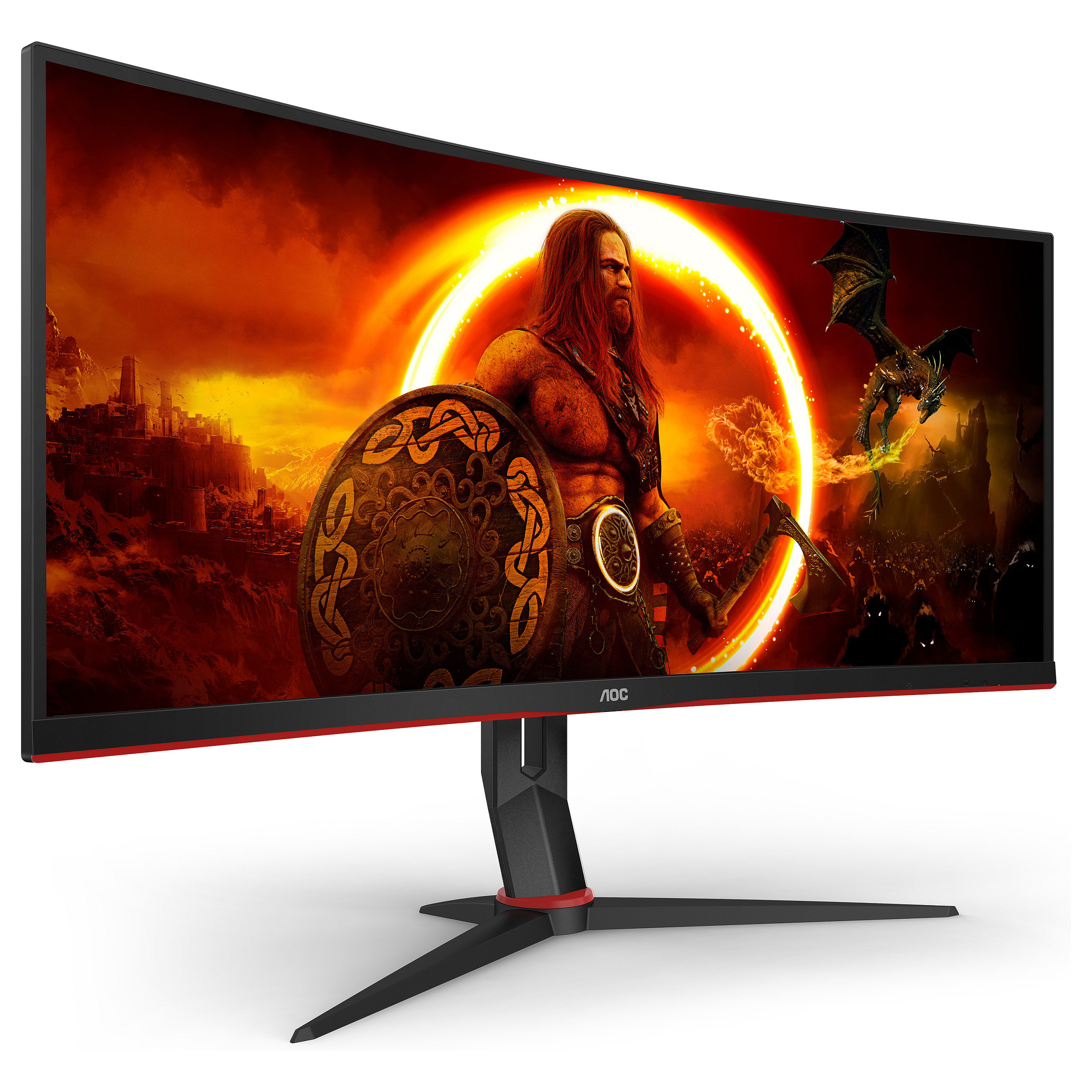 Monitor Gaming AOC CU34G2XP/BK / 34"/ UltraWide Quad HD VA / LED / Curved / 180Hz / 1ms / USB+HDMI+DP - Zezë - 4