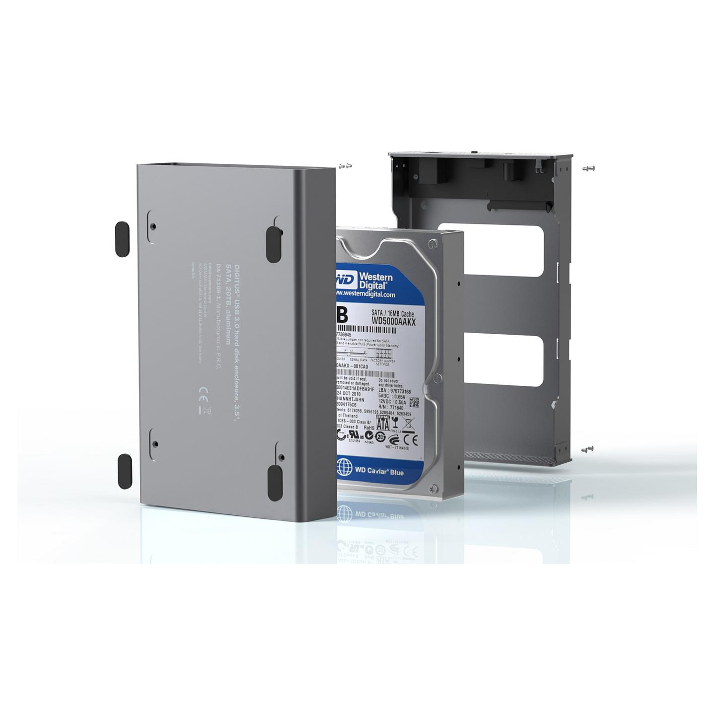 Këllëf për Disqe DIGITUS DA-71106-1, USB 3.0, SATA III, HDD/SSD 2,5" dhe 3,5", deri 16TB, Alumin - 13