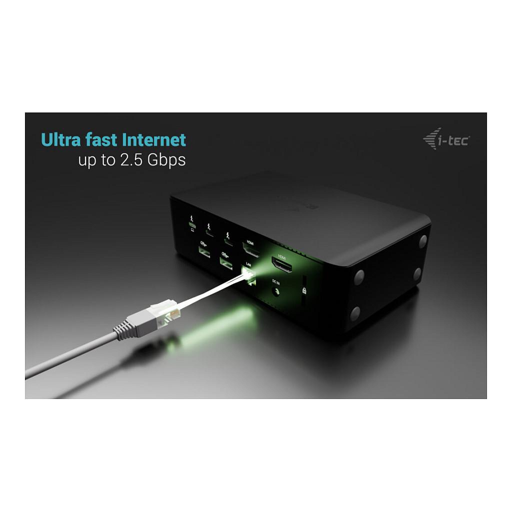 Docking Station i-tec TB5QUATTRODOCKPD, Thunderbolt 5, Power Delivery 140W, 5x USB, 2.5GbE LAN, SD/TF, Audio 3.5mm, deri në 4 monitorë - Zezë - 15