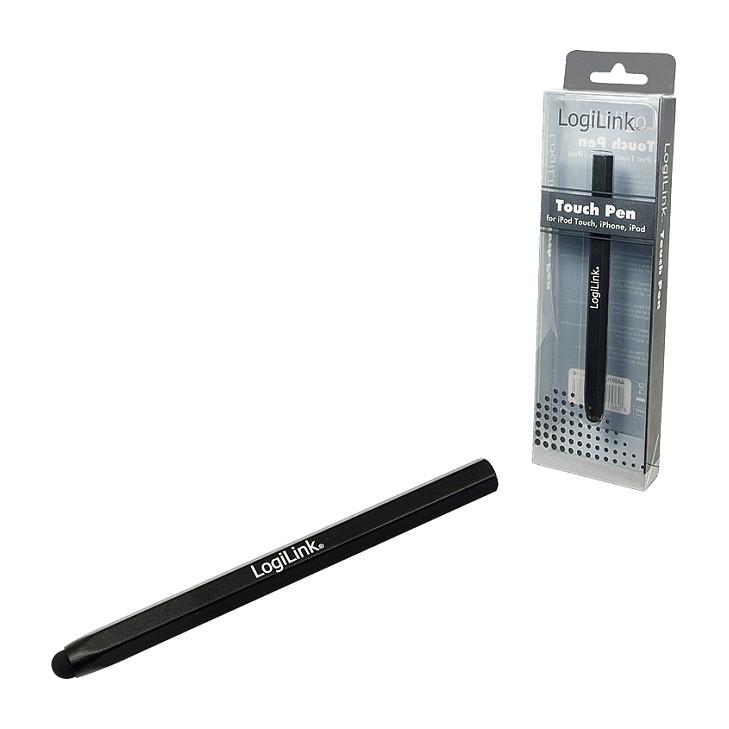 Aksesorë për tablet LogiLink AA0010 / Touch Pen / Alumin / Majë gome / Për smartphone dhe tabletë - Zezë
