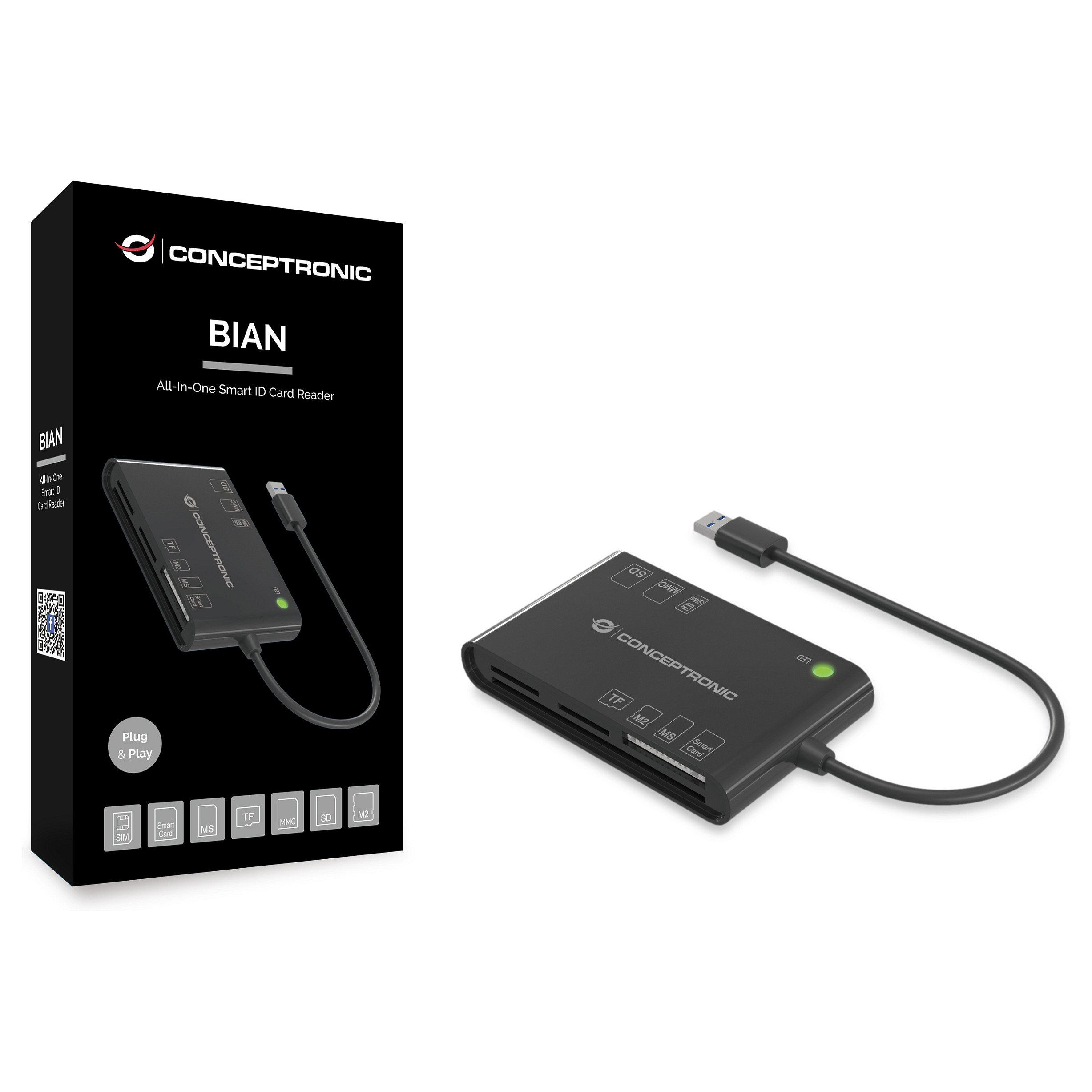 Conceptronic 7-in-1 Card Reader USB A / 2.0 – Zezë - 3