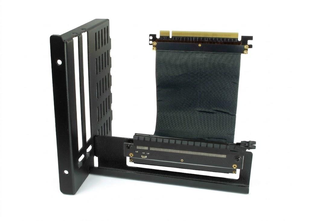 Komplet montimi vertikal për kartë grafike Inter-Tech 88885523, PCIe 3.0, për C-701 Panorama dhe C-702 Diorama - Zezë