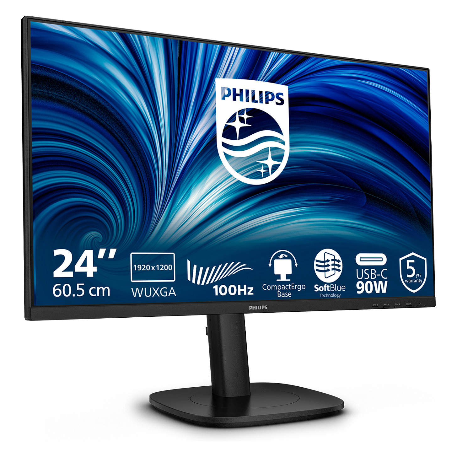 Monitor Philips 24B2U3301D / 24.1" / WUXGA IPS / LCD / 100 Hz / 4 ms / HDMI+USB+DP+HDCP - Zezë - 2