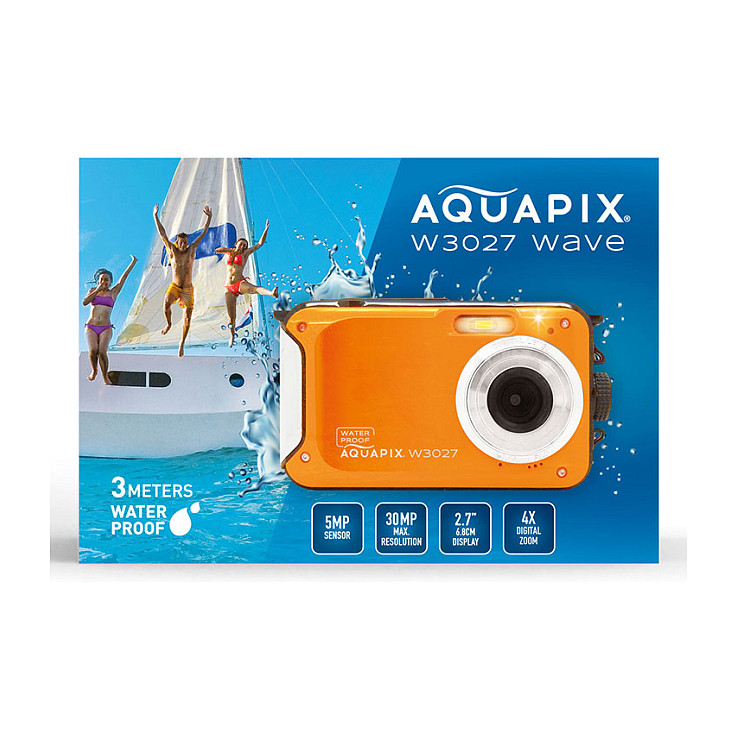 Kamerë digjitale Easypix Aquapix W3027 / 5MP / 30MP Interpolated / 1080p Full HD / 4x Digital Zoom / 2.7" LCD / 3m Waterproof - Portokalli - 4