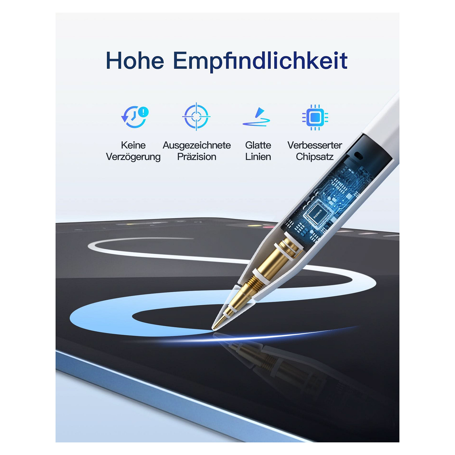 Aksesorë për tablet Inateck Stylus Pen – iPad Pro/Mini (6–10) – Bardhë - 5