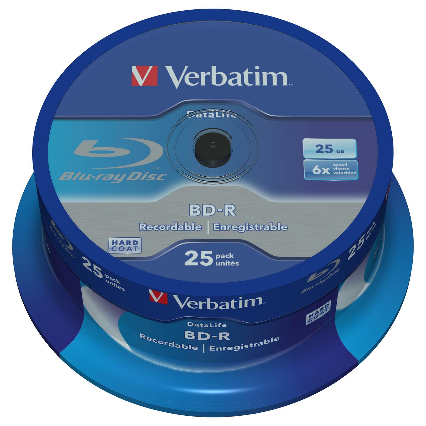 Disk Blu-ray Verbatim DataLife, 25 GB, 6x, Paketa me 25 copë, Spindle - 3