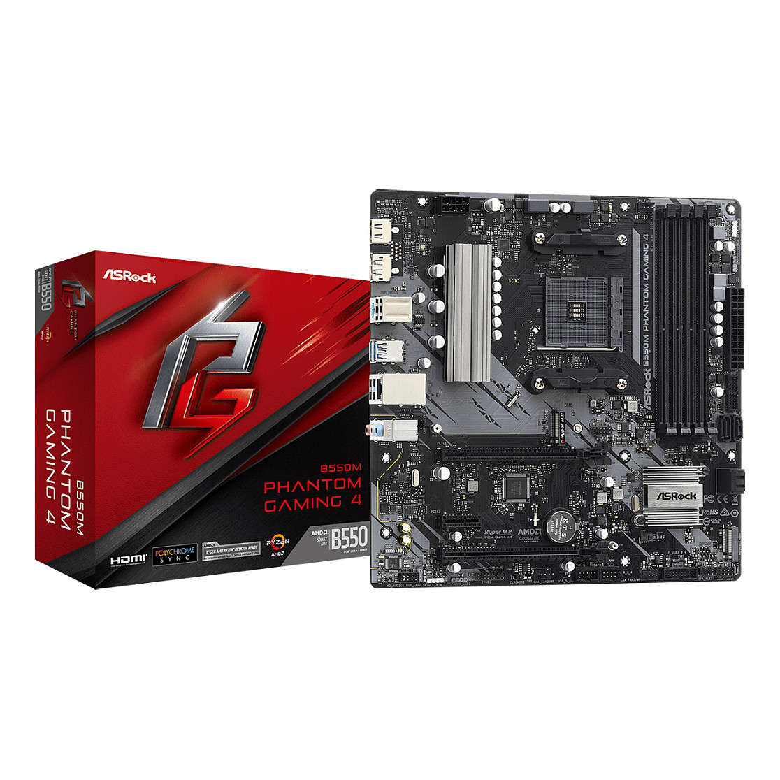 Pllakë Amë AM4 ASRock B550M Phantom Gaming 4 - 1