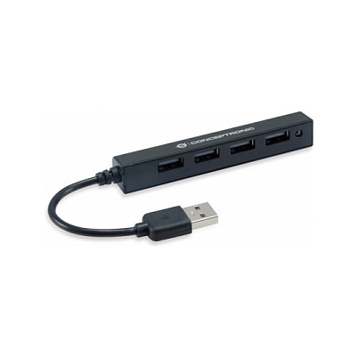 HUB Conceptronic / 4‑Port / USB‑A 2.0 → 4x USB‑A 2.0 / Slim Bus‑Powered – Zezë - 1