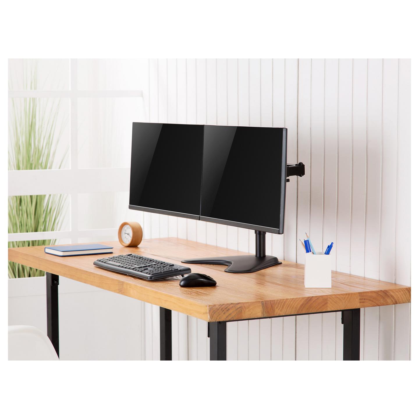 Mbajtëse për Monitor Equip 650123 , 2 Monitorë , 17–32" , deri 8kg për monitor , e rregullueshme , VESA 75x75–100x100 - Zezë - 6