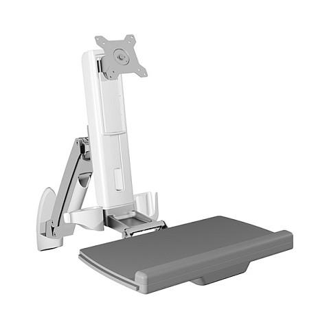 Mbajtëse për Monitor ICY BOX IB-MS600-W, 1 Monitor, deri 24", deri 8kg, për mur, VESA 75x75 & 100x100 - Argjend, Bardhë