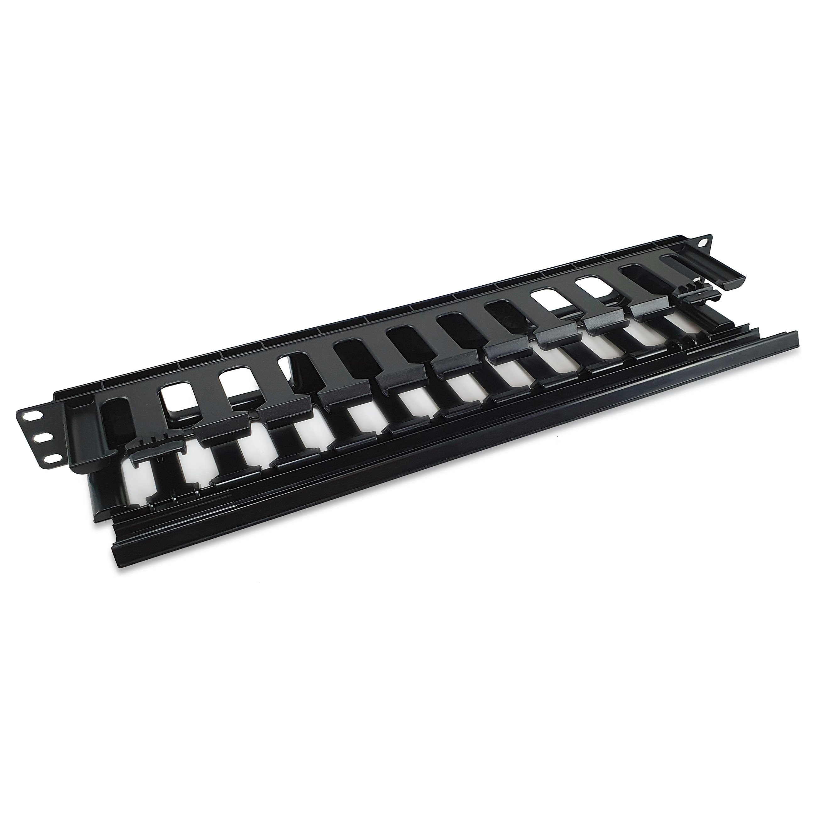 DIGITUS 19 Inch 1U Cable Management Panel Removable Rear Plate Rack Cable Organizer Black - 2