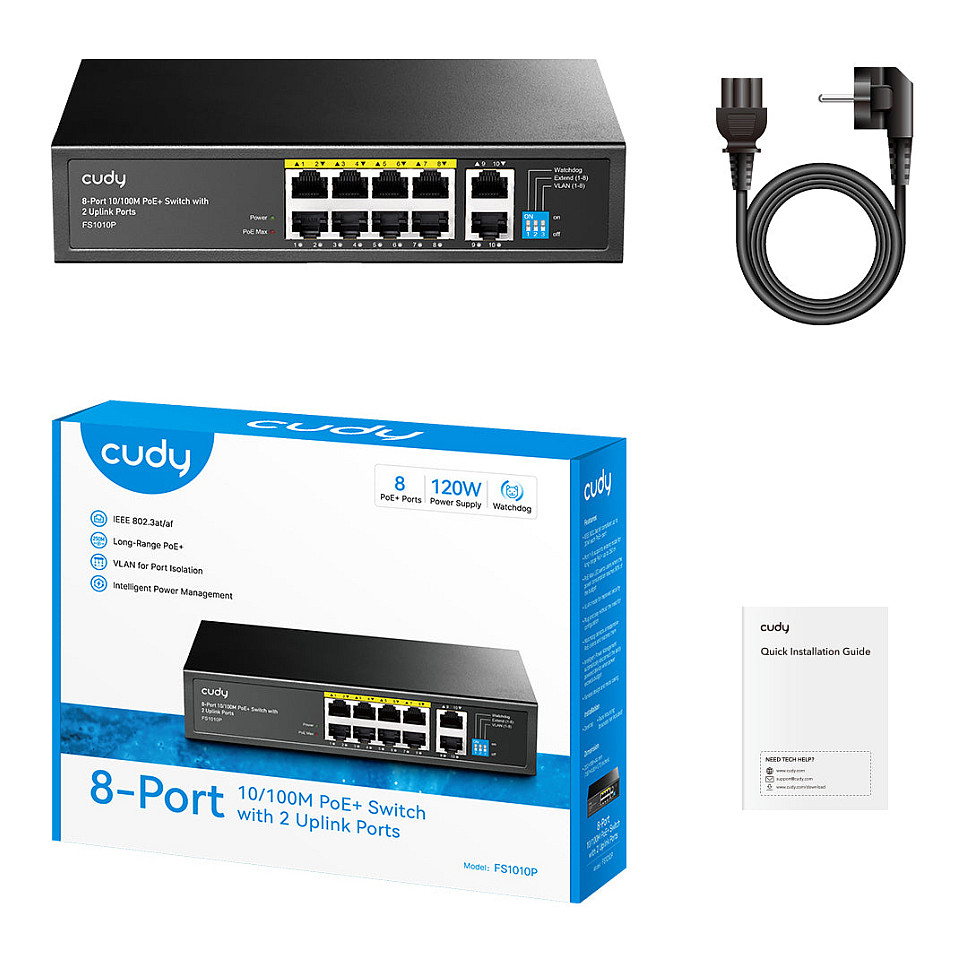 Switch 8P Cudy FS1010P PoE+ - 2