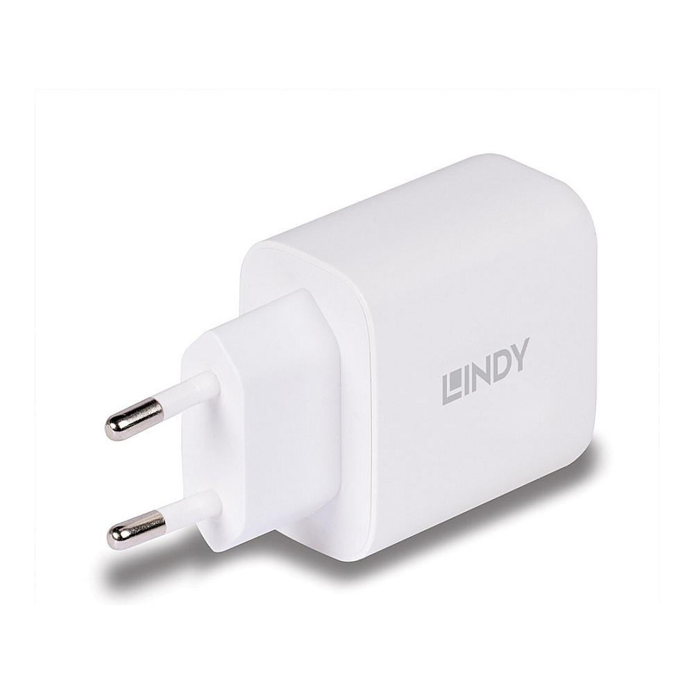 Karikues Lindy USB-A dhe USB-C, GaN, 65W, Power Delivery 3.0, PPS - Bardhë - 2