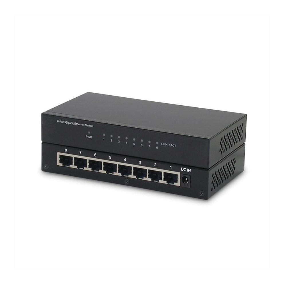 Switch ROLINE 21.14.3521, 8 porta Gigabit Ethernet RJ45, 10/100/1000 Mbps, Unmanaged, kasë metalike - Zezë