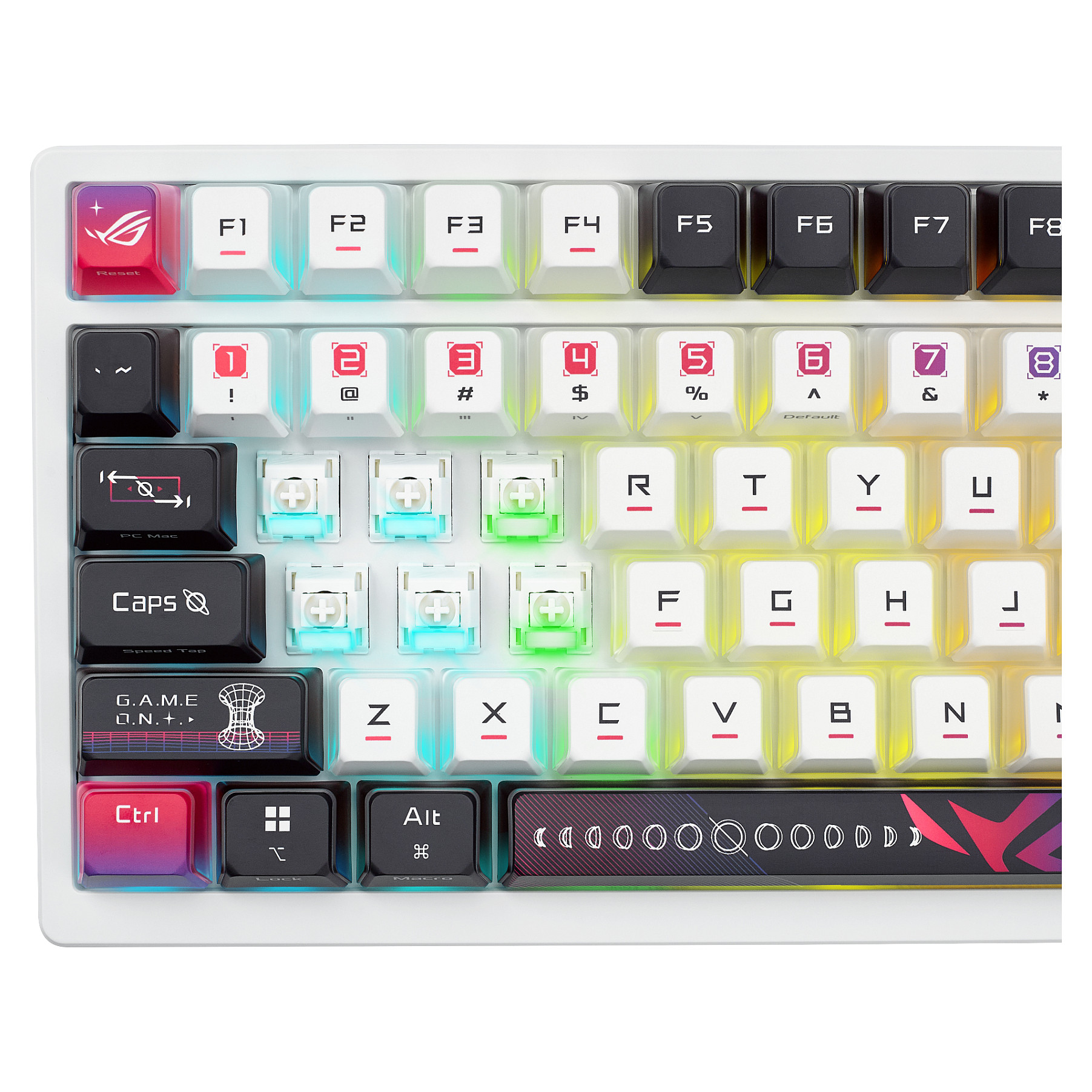 Tastierë Me kabllo ASUS ROG Azoth X / Wired & Wireless / QWERTZ - Bardhë / Shumëngjyrësh - 9