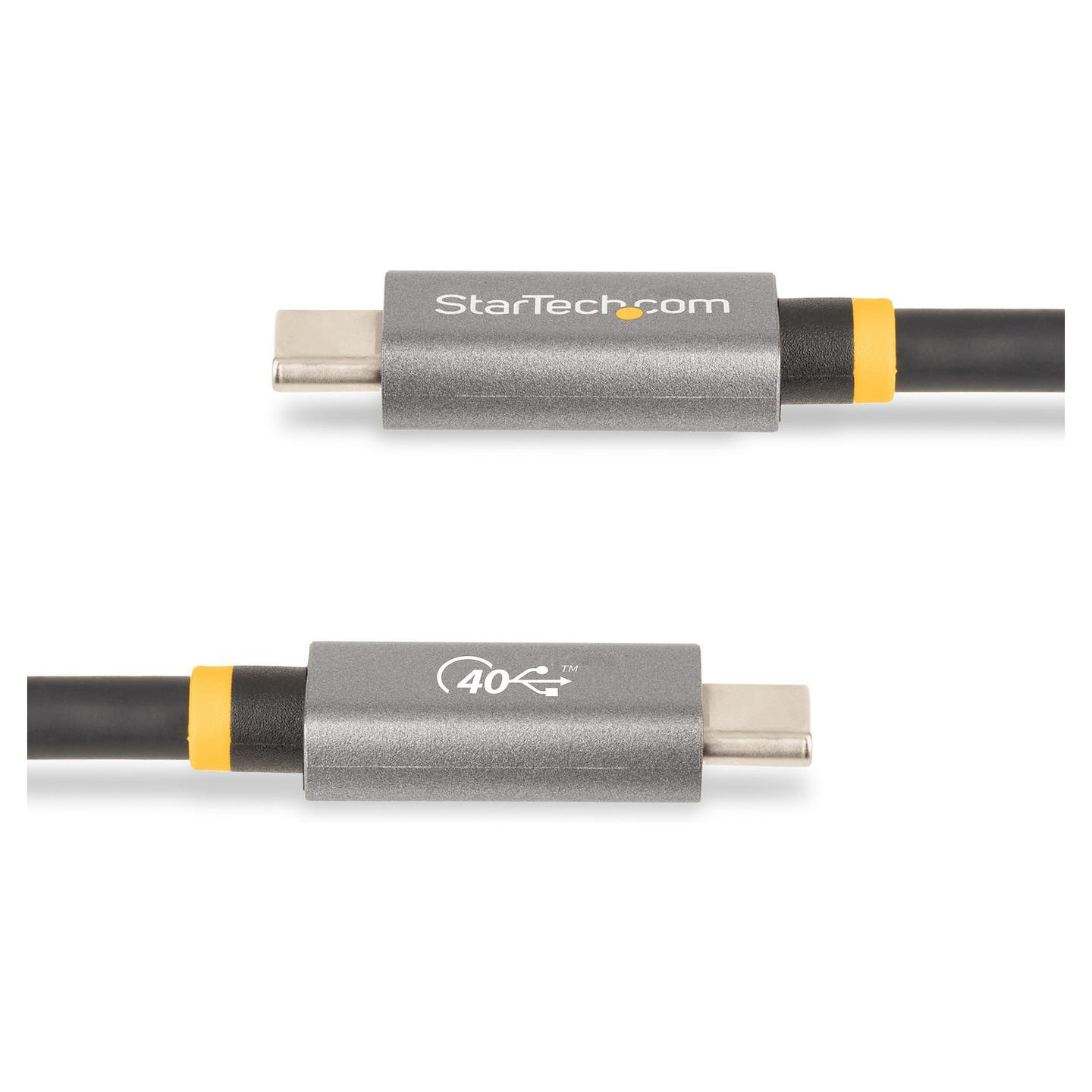 Kabllo USB StarTech.com CC1M-40G-USB-CABLE / USB-C në USB-C / USB4 Gen 2x2 / 40 Gbit/s / PD 100W / 5A / 8K 120Hz / 1m - Hiri/Zezë - 4