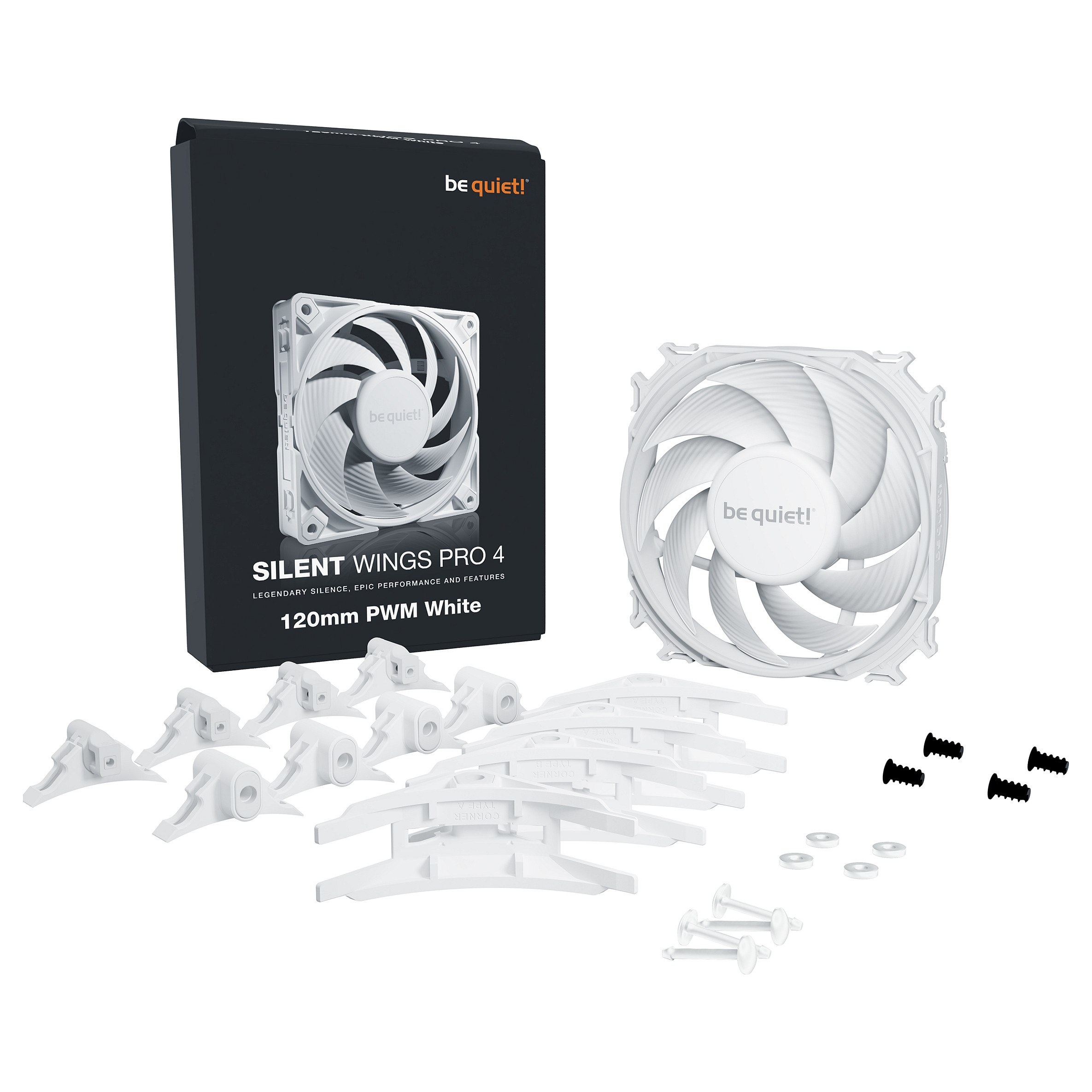 Ftohës për Kasë be quiet! Silent Wings Pro 4 / 120mm / 3000 RPM / PWM – Bardhë - 5