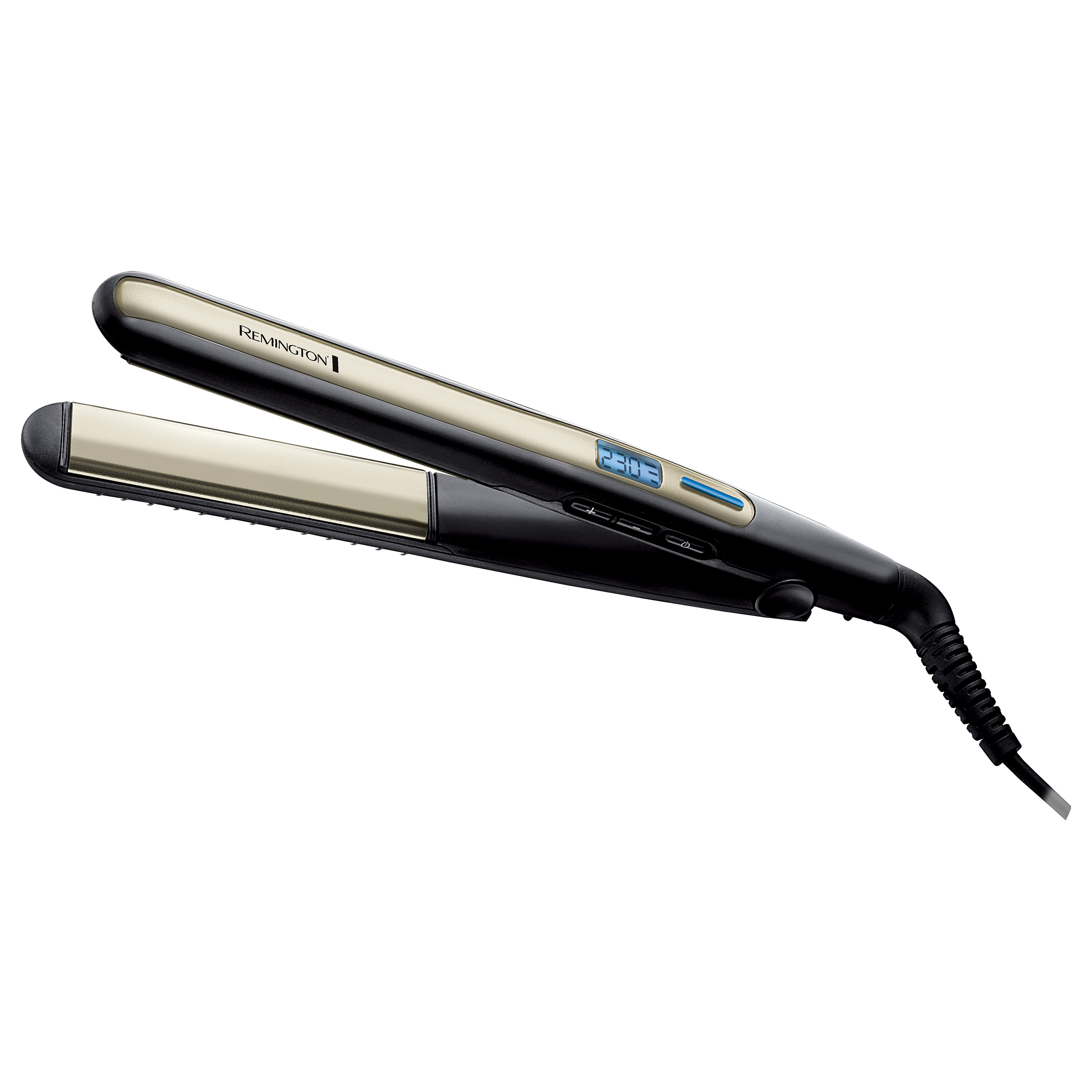 Drejtuese për flokë Remington S6500 Sleek & Curl / Advanced Ceramic / 110mm / 150–230°C / LCD / 15 Sek / 60 Min – Zezë/Ari