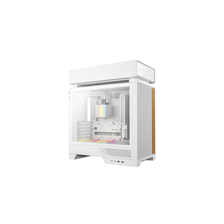 Kasë DeepCool CL6600 WH / Mid-Tower ATX / Tempered Glass / Me AIO 360mm ARGB / 2x120mm ARGB – Bardhë