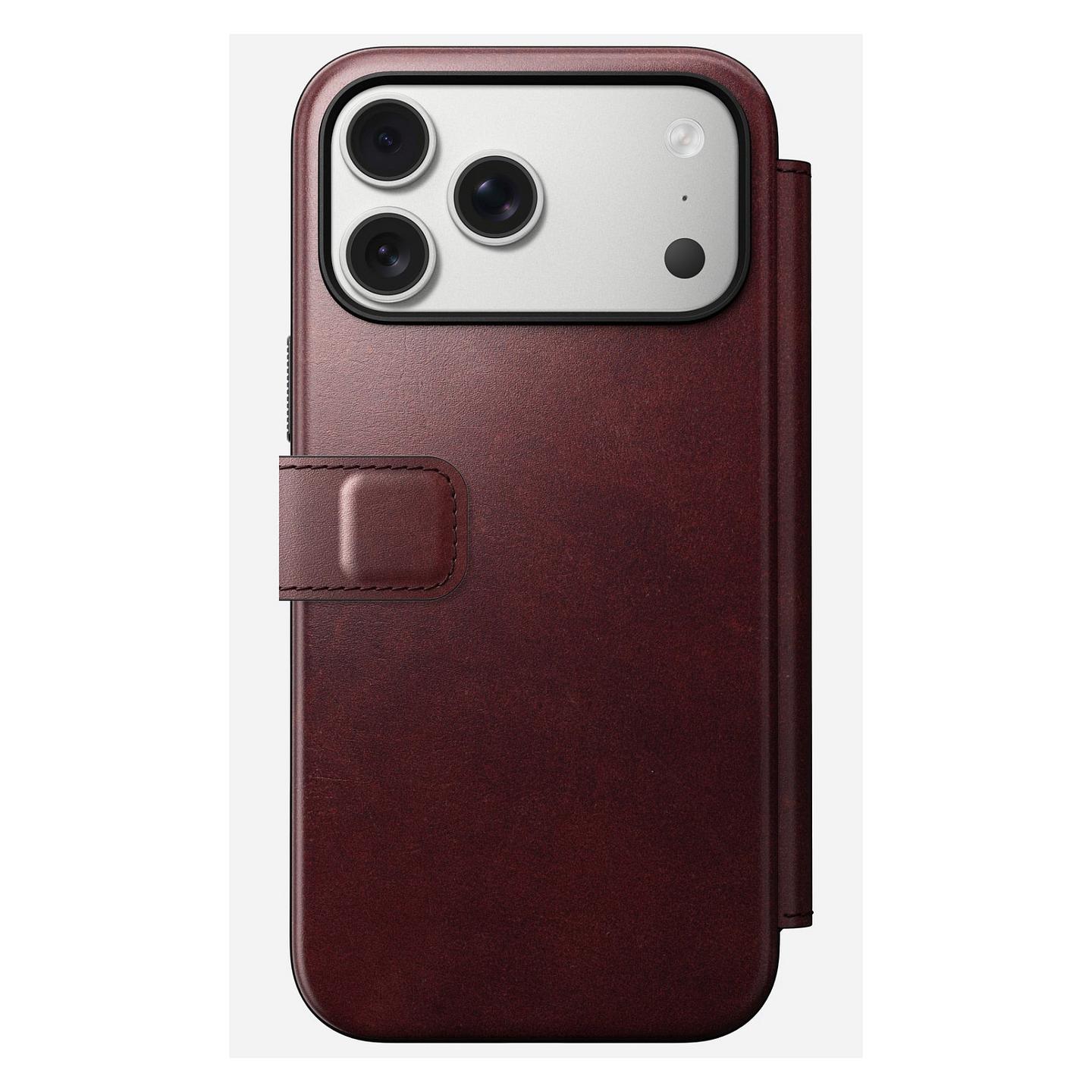 Aksesorë për telefon Nomad Modern Leather Folio / Case / MagSafe / Qi2 / iPhone 17 Pro Max - Kafe - 4