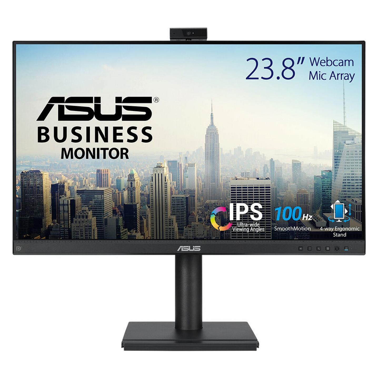 Monitor për Punë ASUS BE249QFK / 23.8" / Full HD IPS / 100 Hz / 5 ms / Webcam 2 MP / HDMI + DisplayPort + VGA – Zezë