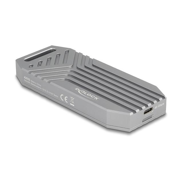 Këllëf për Disqe DeLOCK 42033 / M.2 NVMe 2280 / USB 40Gbps / USB-C / Tool-Free - Hiri