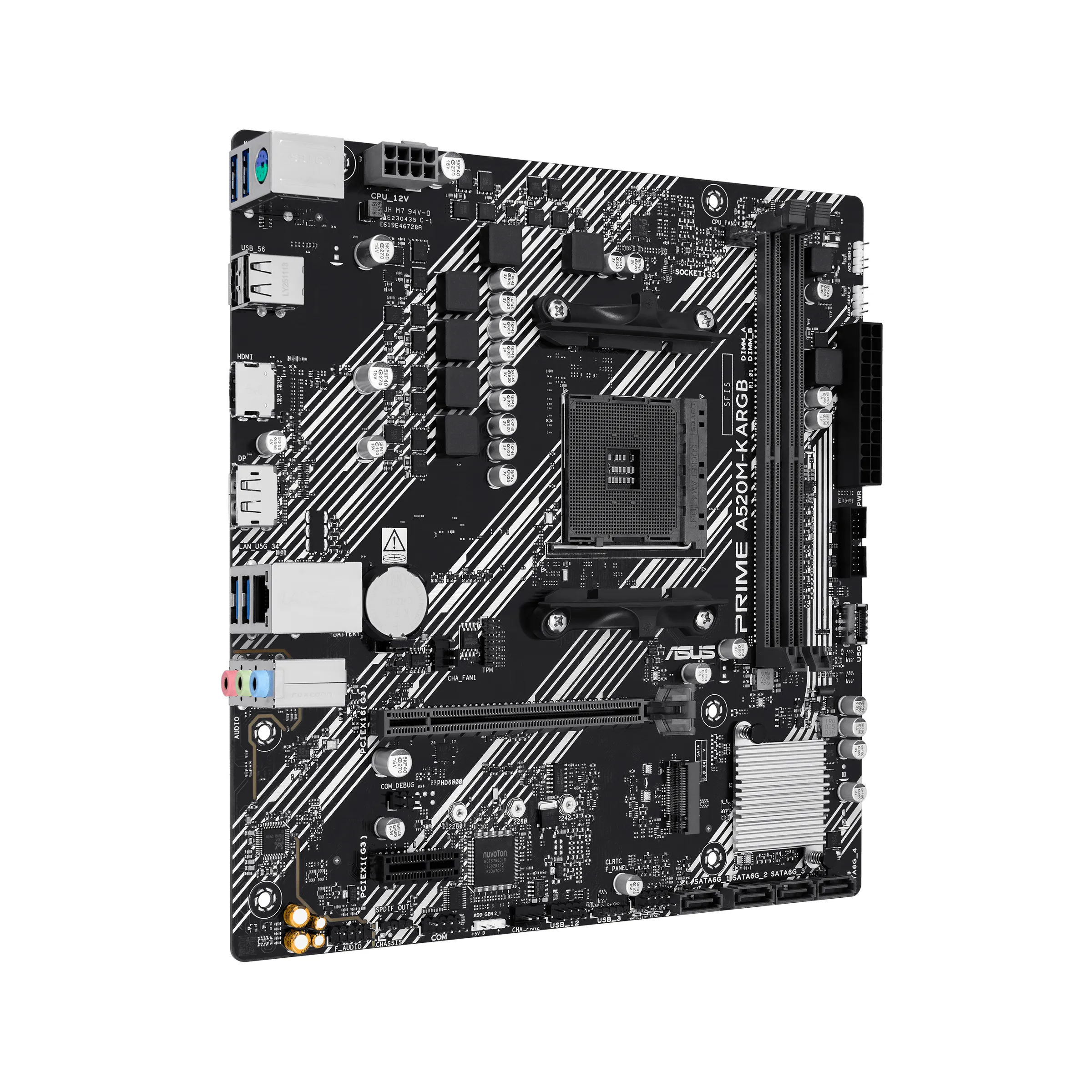Pllakë Amë ASUS PRIME A520M-K ARGB / AMD AM4 / A520 / DDR4 / Micro-ATX / 1GbE LAN - 6