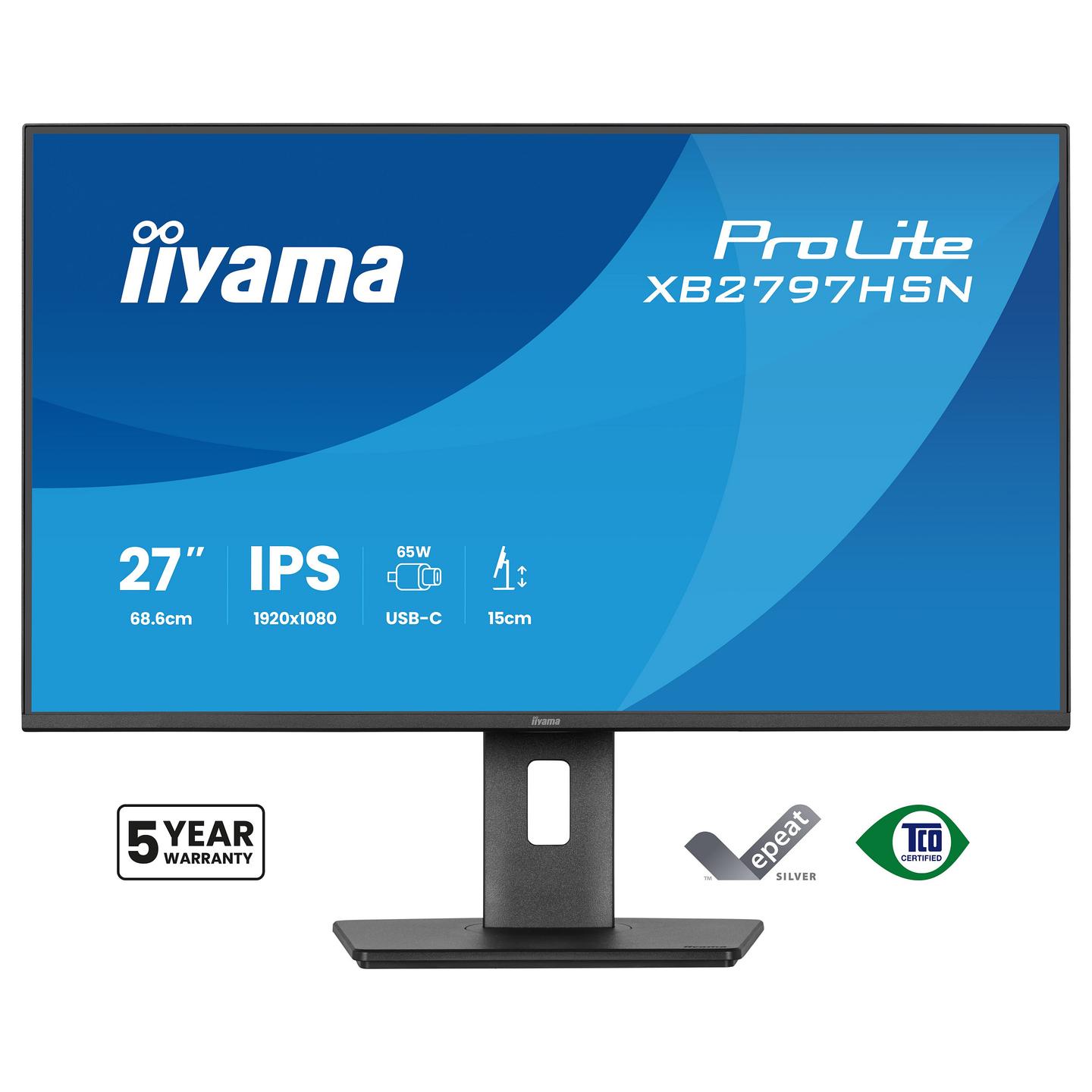 Monitor iiyama ProLite XB2797HSN-B1 / 27" / Full HD IPS / 100Hz / USB Hub 3.2 - Zezë - 2