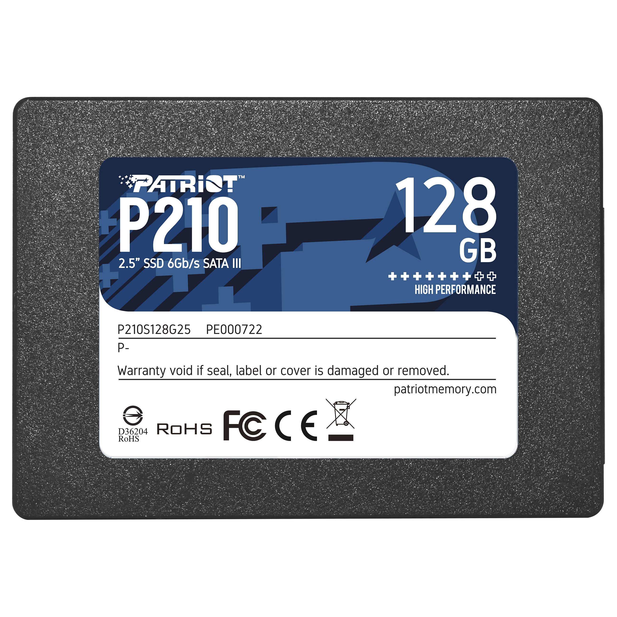 SSD të Brendshme Patriot P210 / 128GB / SATA III 6Gb/s / 2.5"- Zezë - 1