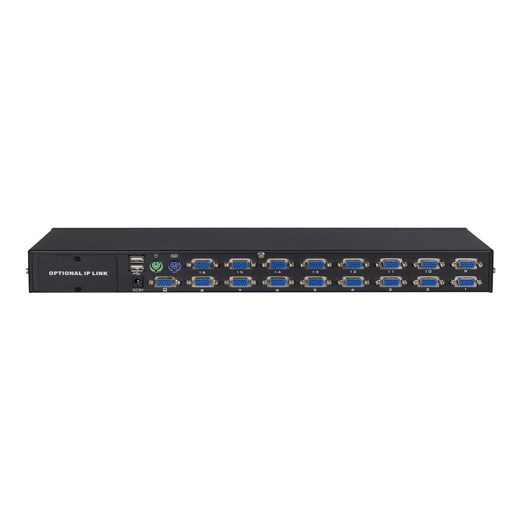 KVM Switch Inter-Tech AS-3116DU, 16 porta, VGA, USB, PS/2, Rack 1U - Zezë - 2