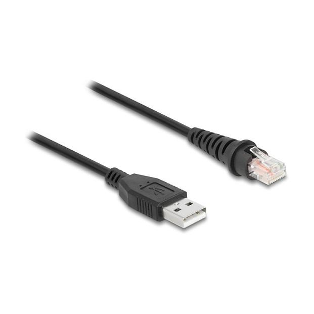 Kabllo për Rrjet DeLOCK 90612, RJ50 në USB-A, 3m, F/UTP - Zezë