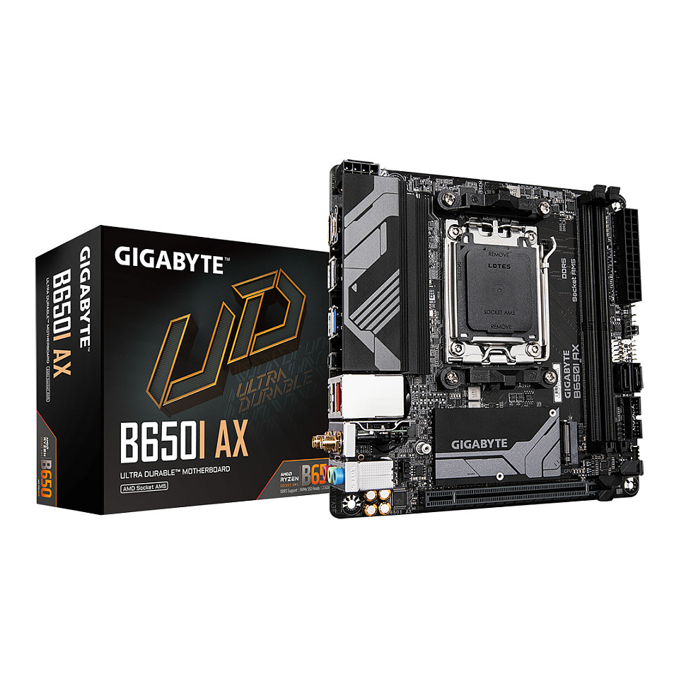 Pllakë Amë Gigabyte B650I AX / AMD AM5 / B650 / DDR5 / Mini-ITX / Wi-Fi 6E / 2.5GbE LAN